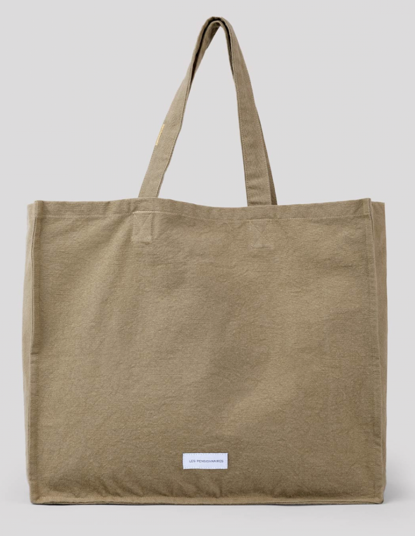 Grand Cabas En Toile De Coton Bio, Vert Tilleul - OVIO Home