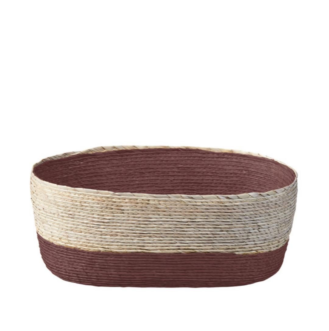 Corbeille Ovale Bicolore Beige Sepia