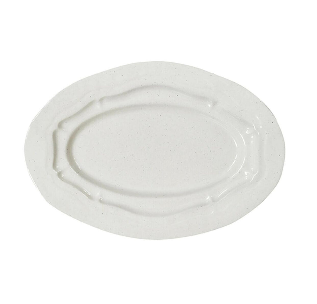 Plat ovale L refectoire sable brillant