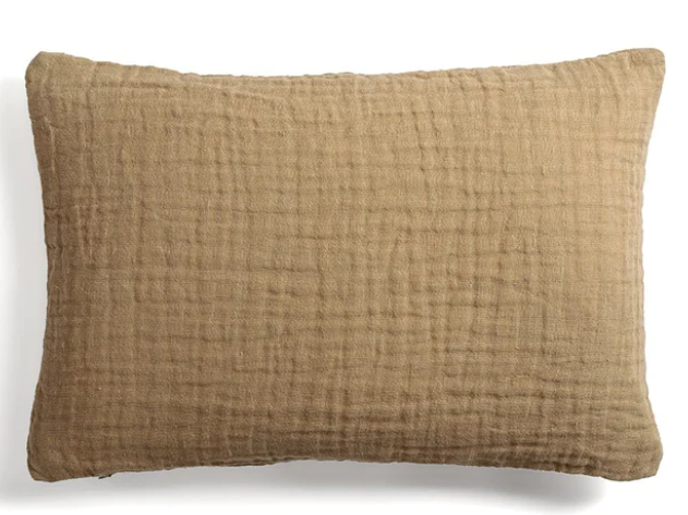 Coussin Lin Gaufré Izamal Dark - OVIO Home