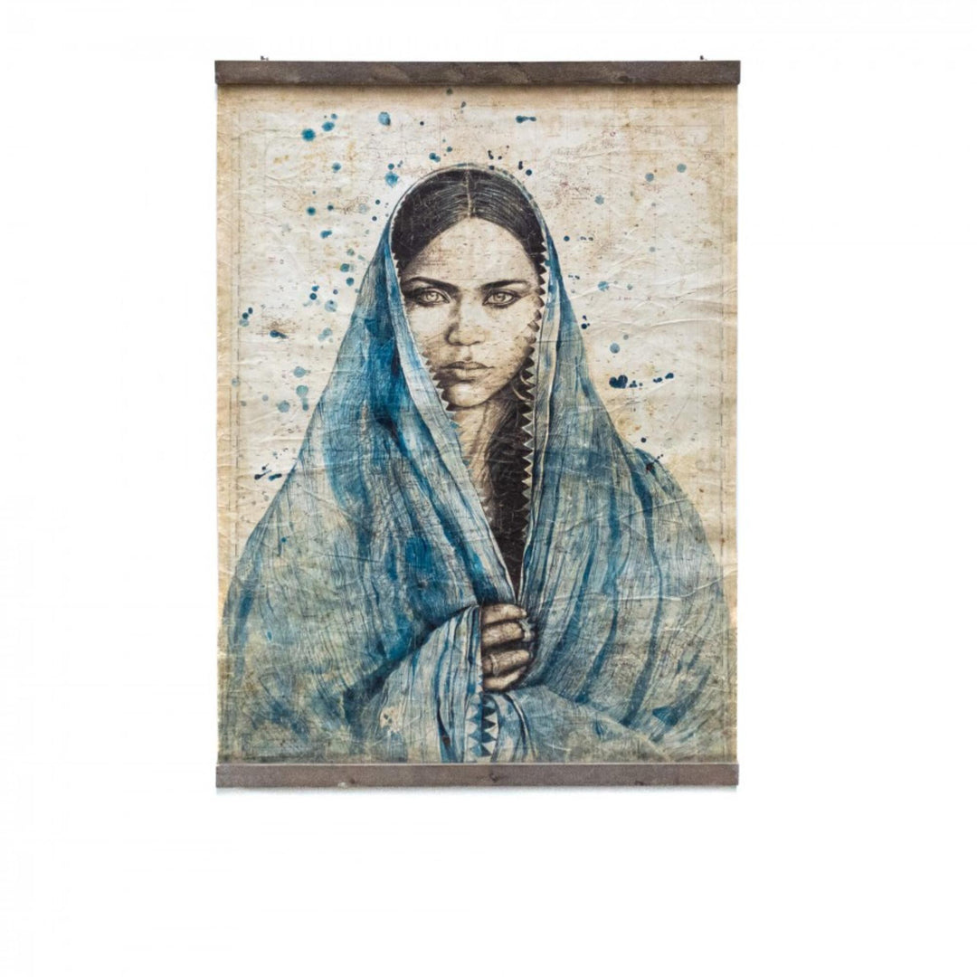 Affiche Mamta en Indigo Inde de Stéphanie Ledoux - OVIO Home