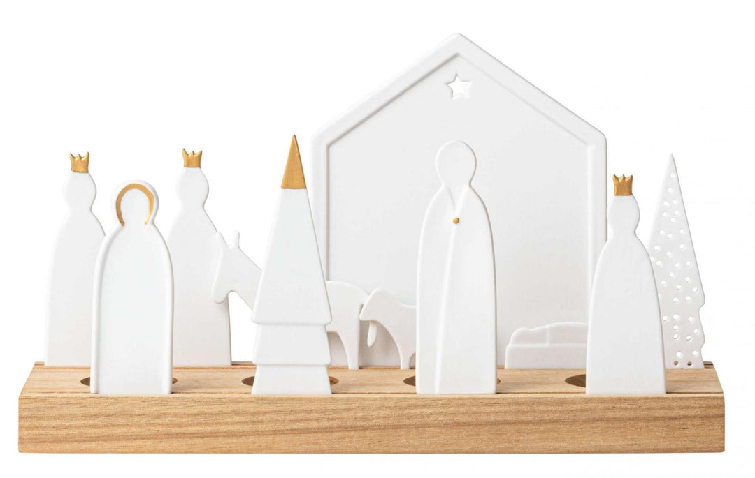 Bougeoir Crèche en porcelaine petit