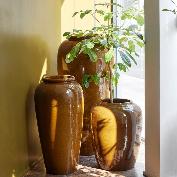 Jarre M Céramique Emaillée - Curry - OVIO Home