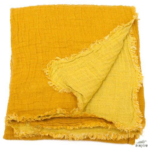 Plaid en Lin Gaufré Curry - OVIO Home