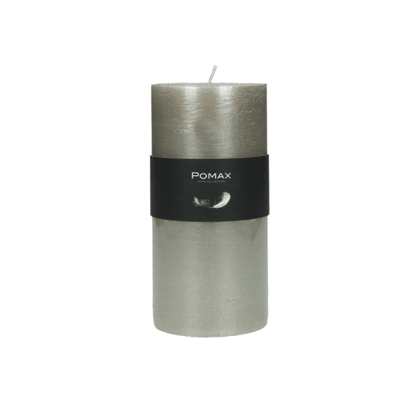 Bougie Ronde Argentée Medium D.7 x H.14 cm - OVIO Home