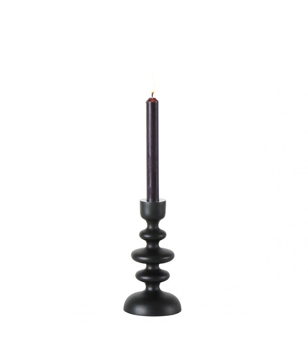 Bougeoir Visso Noir D10X H20,5cm