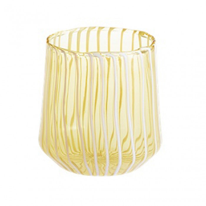 Verre Bas Rayé Miel Blanc - OVIO Home