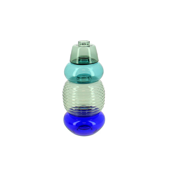Vase Soliflore Smoke bleu paon indigo