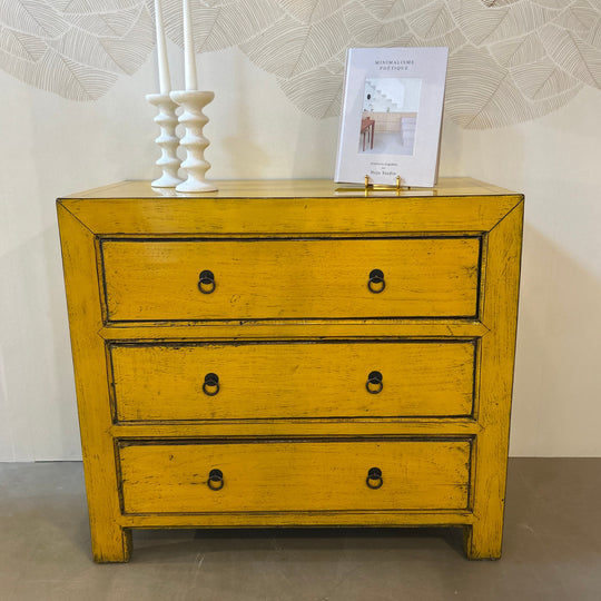 Commode 3T 90x45x80 cm Jaune