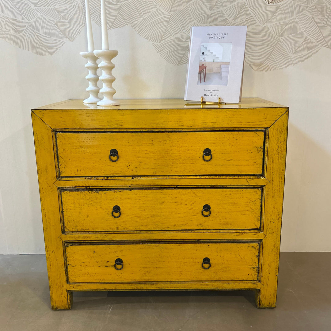 Commode 3T 90x45x80 cm Jaune