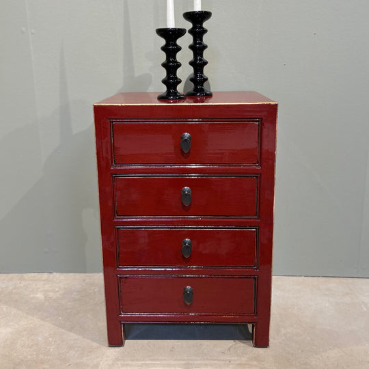Commode 4T rouge - OVIO Home