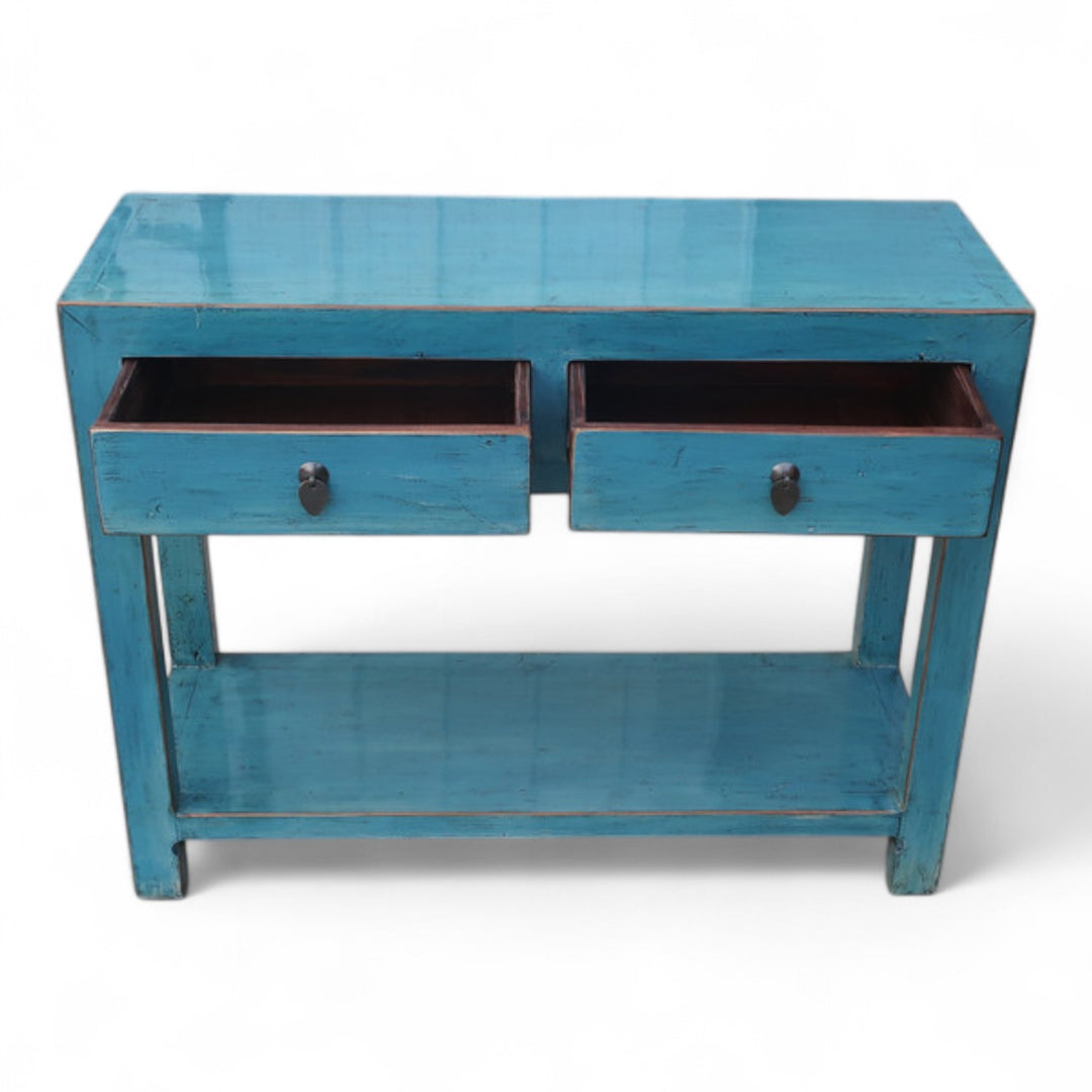 Console 2T avec étagère BLEU TURQUOISE