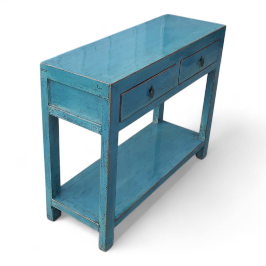 Console 2T avec étagère BLEU TURQUOISE