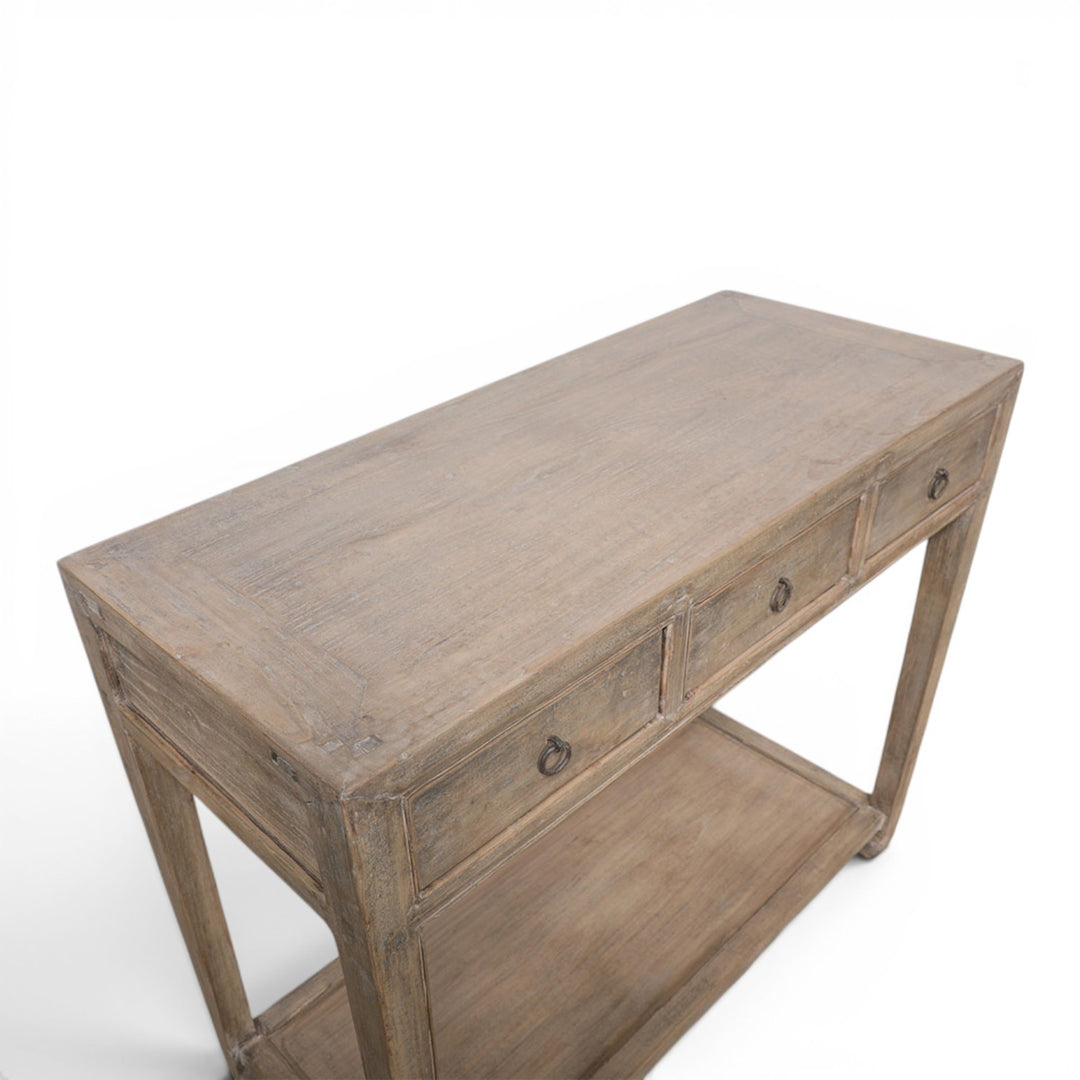 Console 3T avec étagère - 102 cm OLD PATINA
