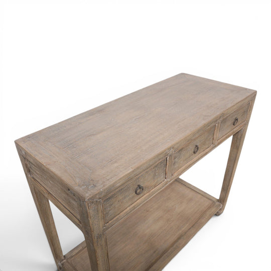 Console 3T avec étagère - 102 cm OLD PATINA