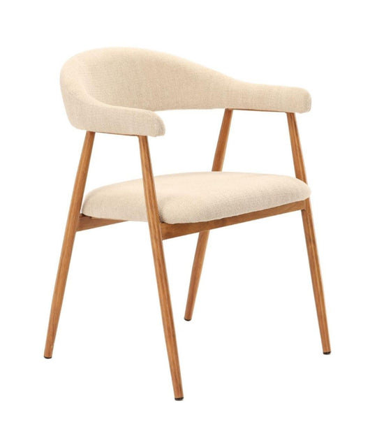 Fauteuil de table GEORGIA Beige Pied naturel