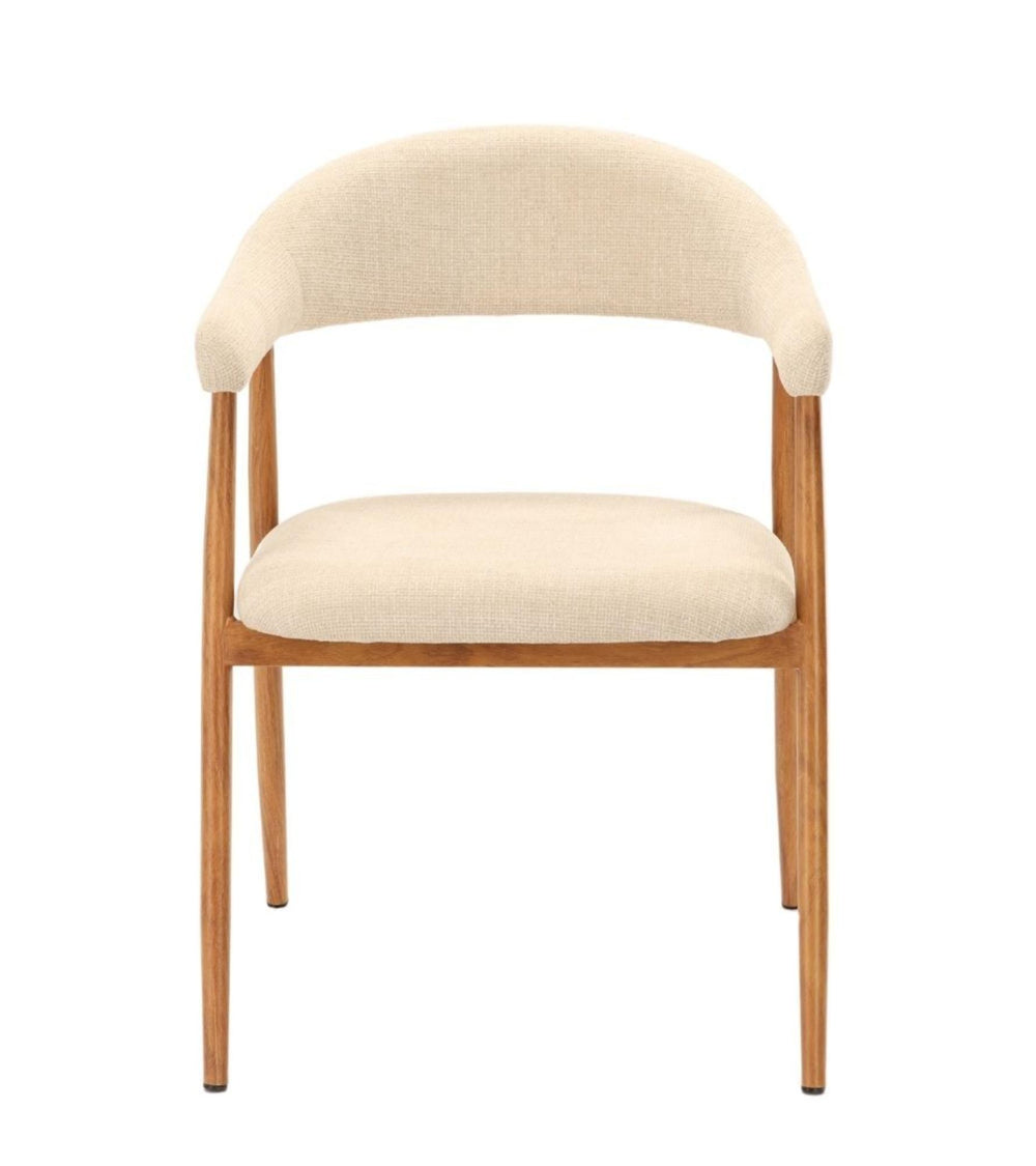 Fauteuil de table GEORGIA Beige Pied naturel