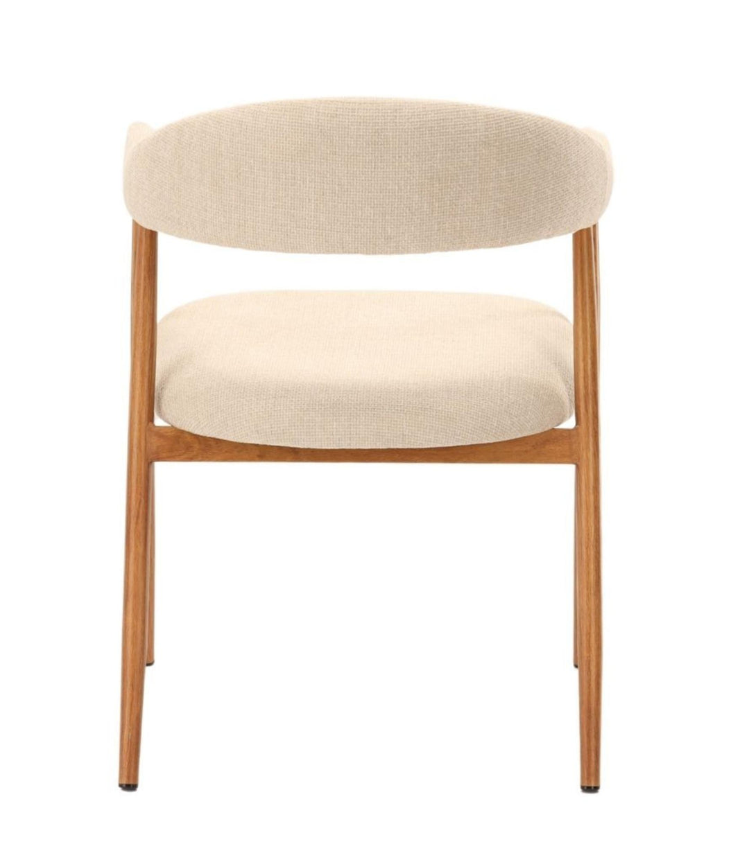 Fauteuil de table GEORGIA Beige Pied naturel