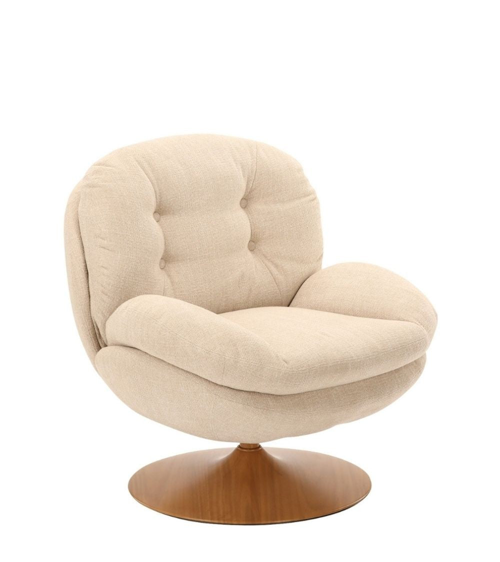 Fauteuil MEMENTO BEIGE RETRO - Pied Naturel