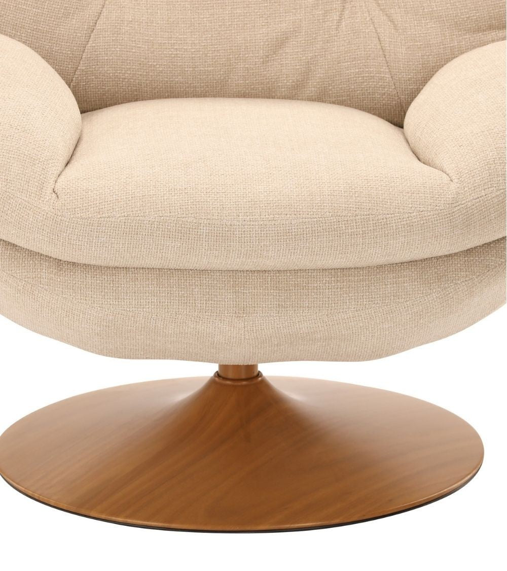 Fauteuil MEMENTO BEIGE RETRO - Pied Naturel