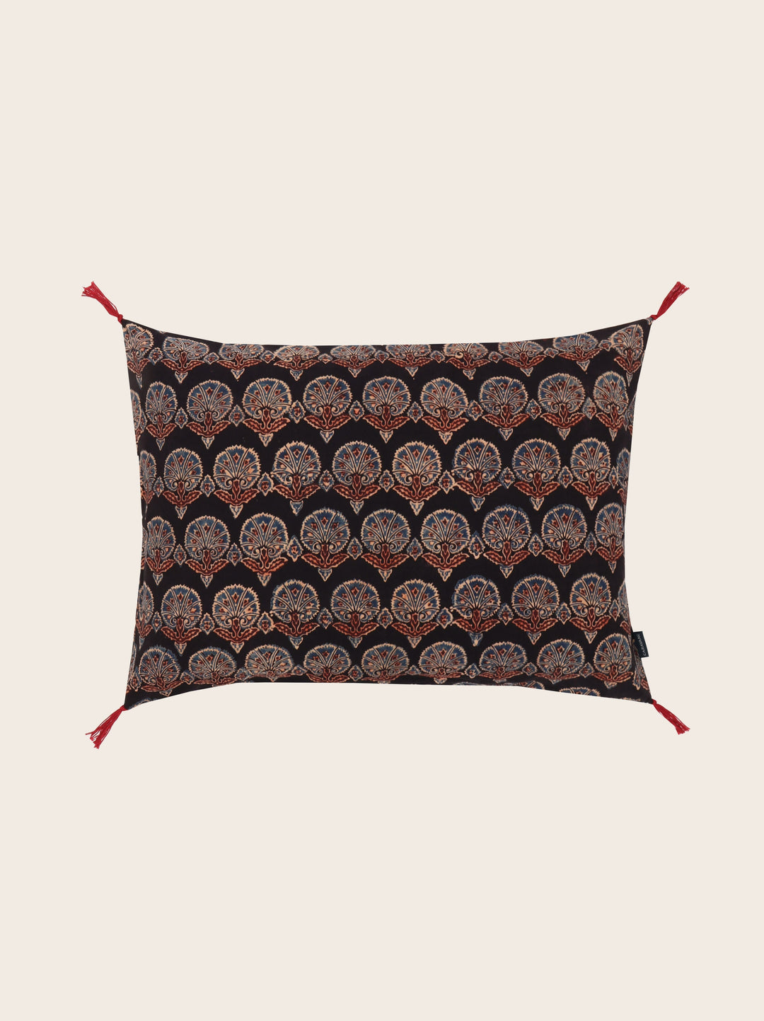 Housse de coussin AJRAK FLEUR CHARCOAL