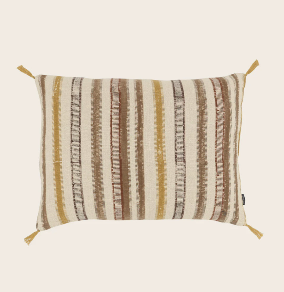 Housse de coussin en Khadi de coton KORMO Terre d'ocre