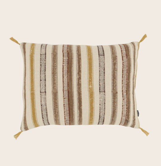 Housse de coussin en Khadi de coton KORMO Terre d'ocre