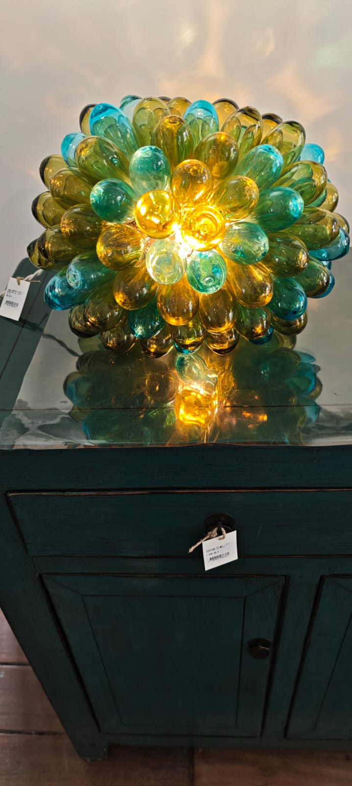 Lampe GRAPPE OLIVE - TURQUOISE
