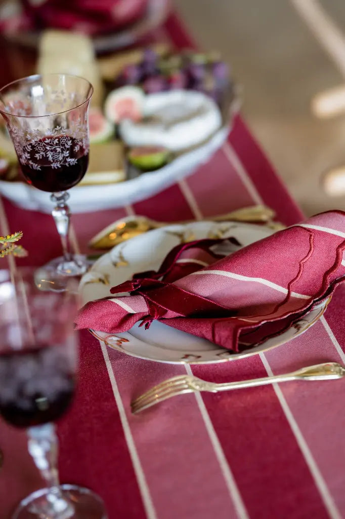 Lot de 2 serviettes OSCAR BURGUNDY