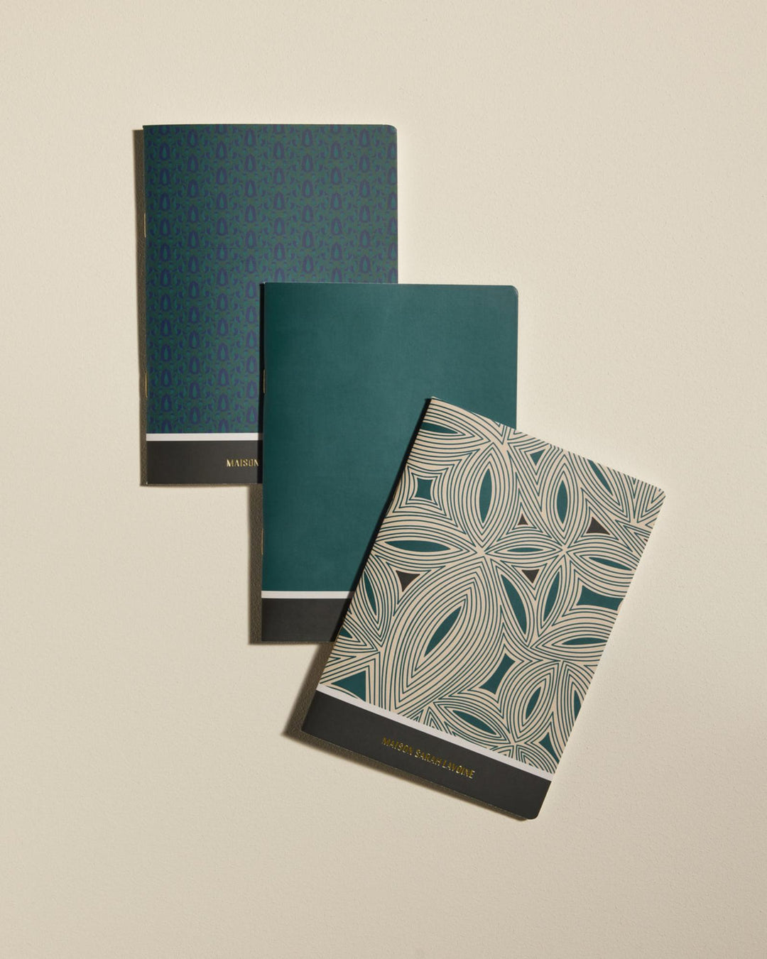 Lot de 3 carnets MEMENTO Bleu Sarah
