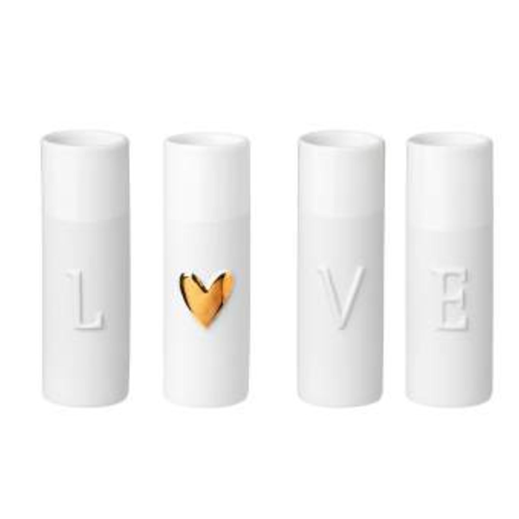 Lot de 4 mini vases LOVE 