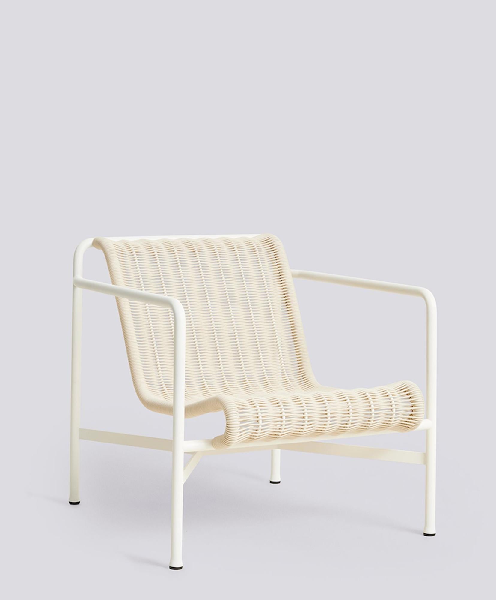 Palissade Cord lounge Chair Low - Chaise basse à corde à accoudoirs Cream white