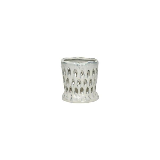 Photophore CORAL Gris clair DIA10 x H11 cm