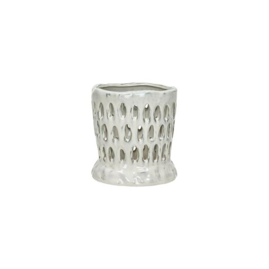 Photophore CORAL Gris clair - DIA15 x H15 cm