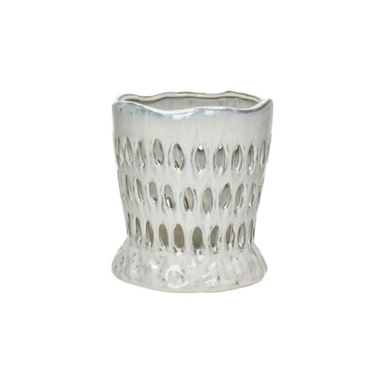Photophore CORAL Gris clair - DIA20 x H21,5 cm