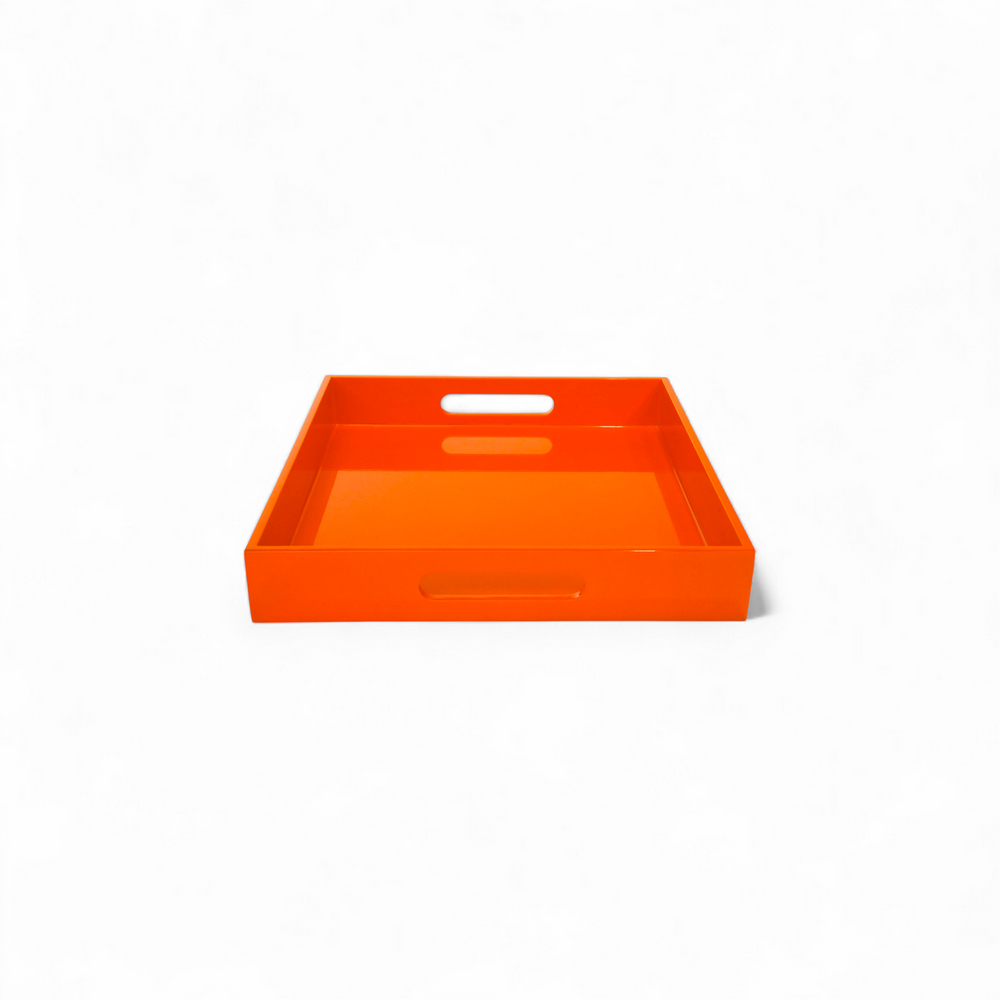Plateau CARRE LAQUE ORANGE