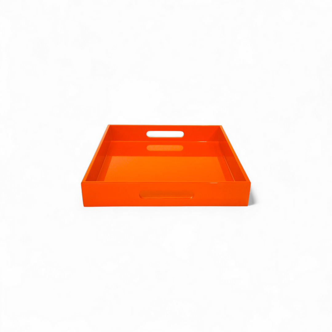 Plateau CARRE LAQUE ORANGE