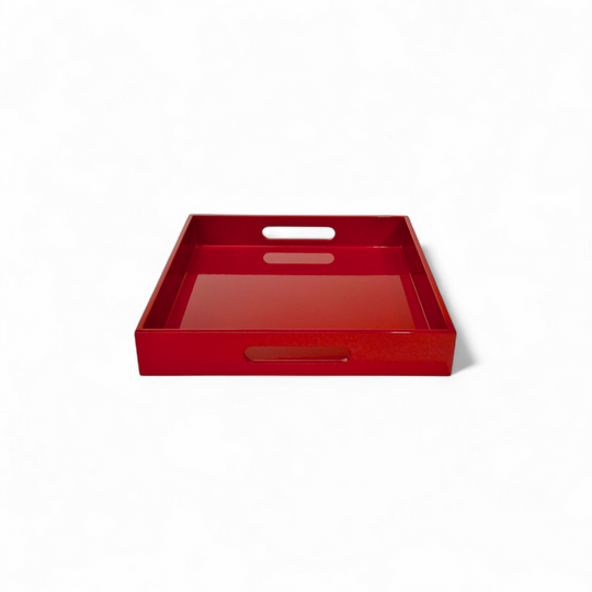 Plateau CARRE LAQUE ROUGE