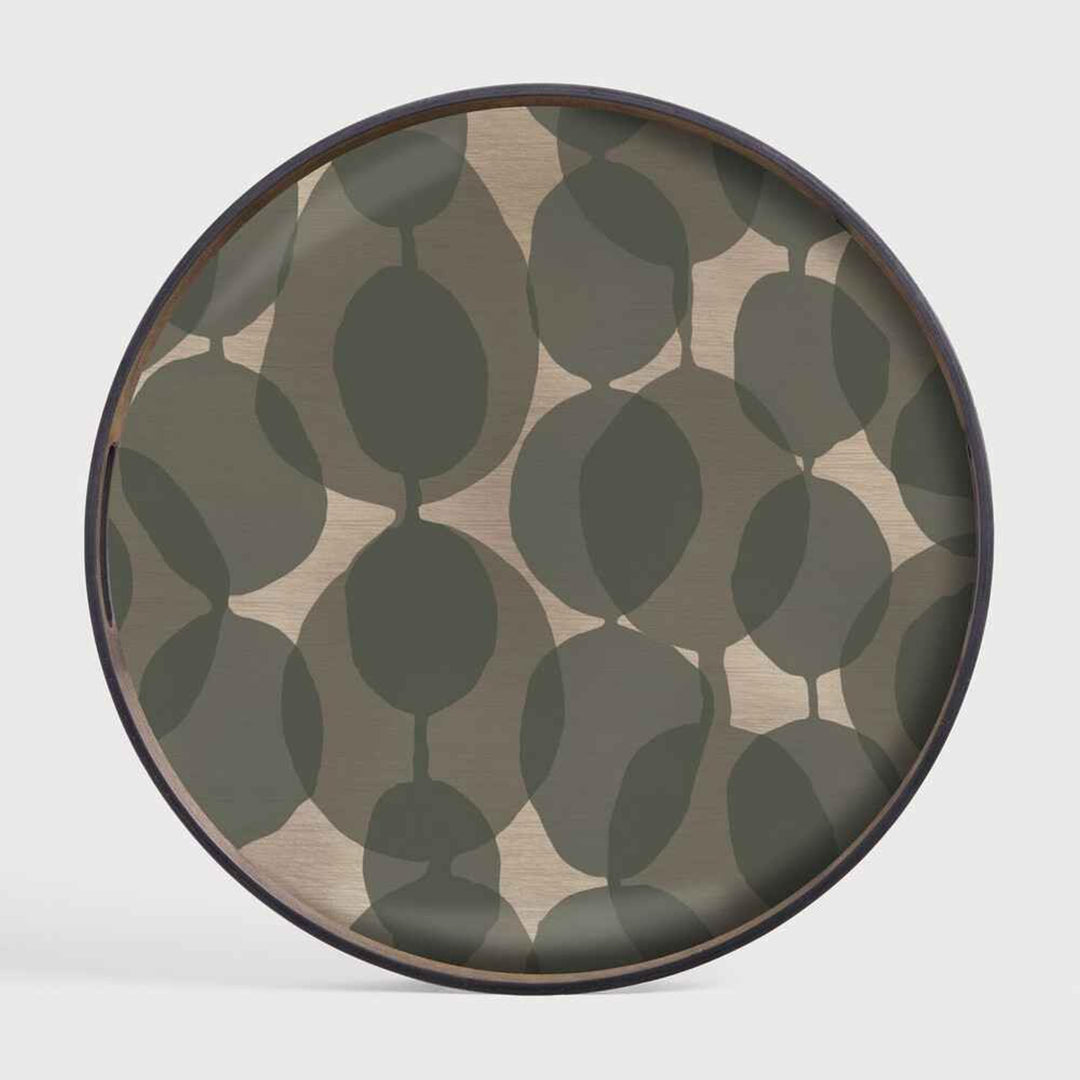 Plateau rond Connected Dots Vert