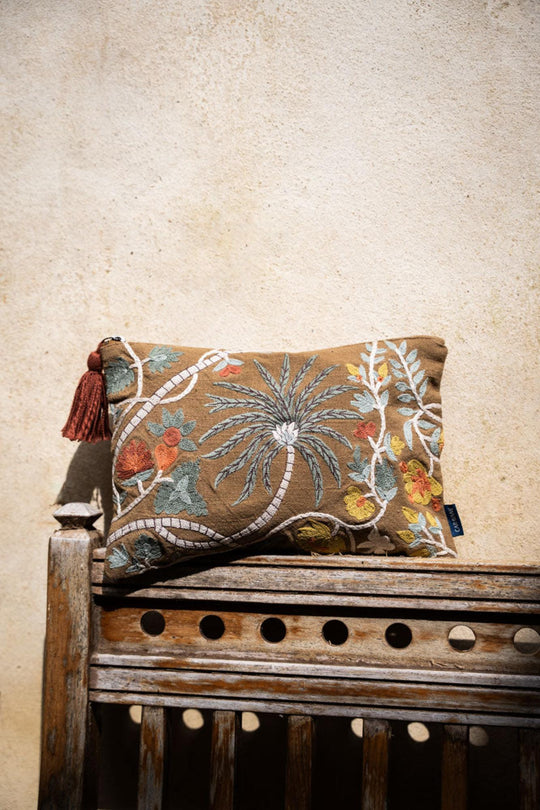 Pochette Brodée PAPILIO Havane