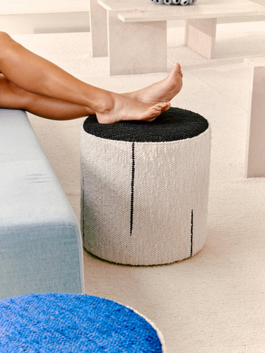 Pouf Comporta Crème / Noir