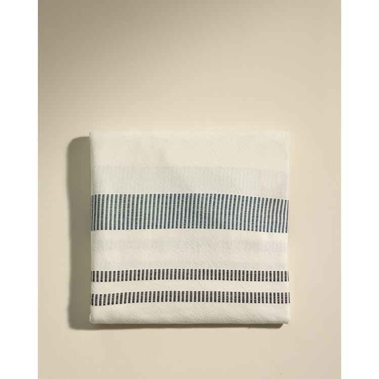 Rideau - Couvre lit PASSAGE ECRU / BLEU SARAH