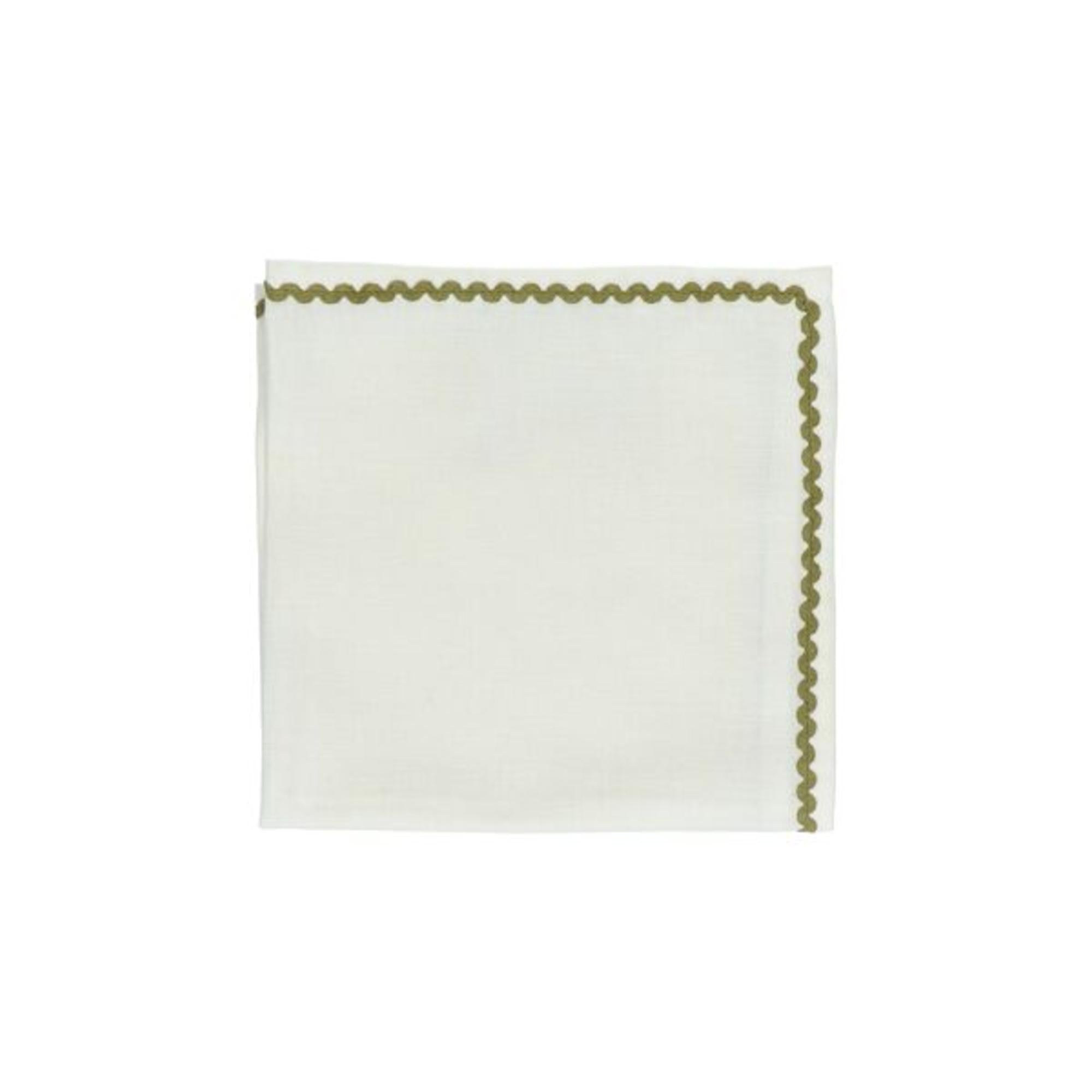 Serviette de table en lin OLIVE Bordure Olive