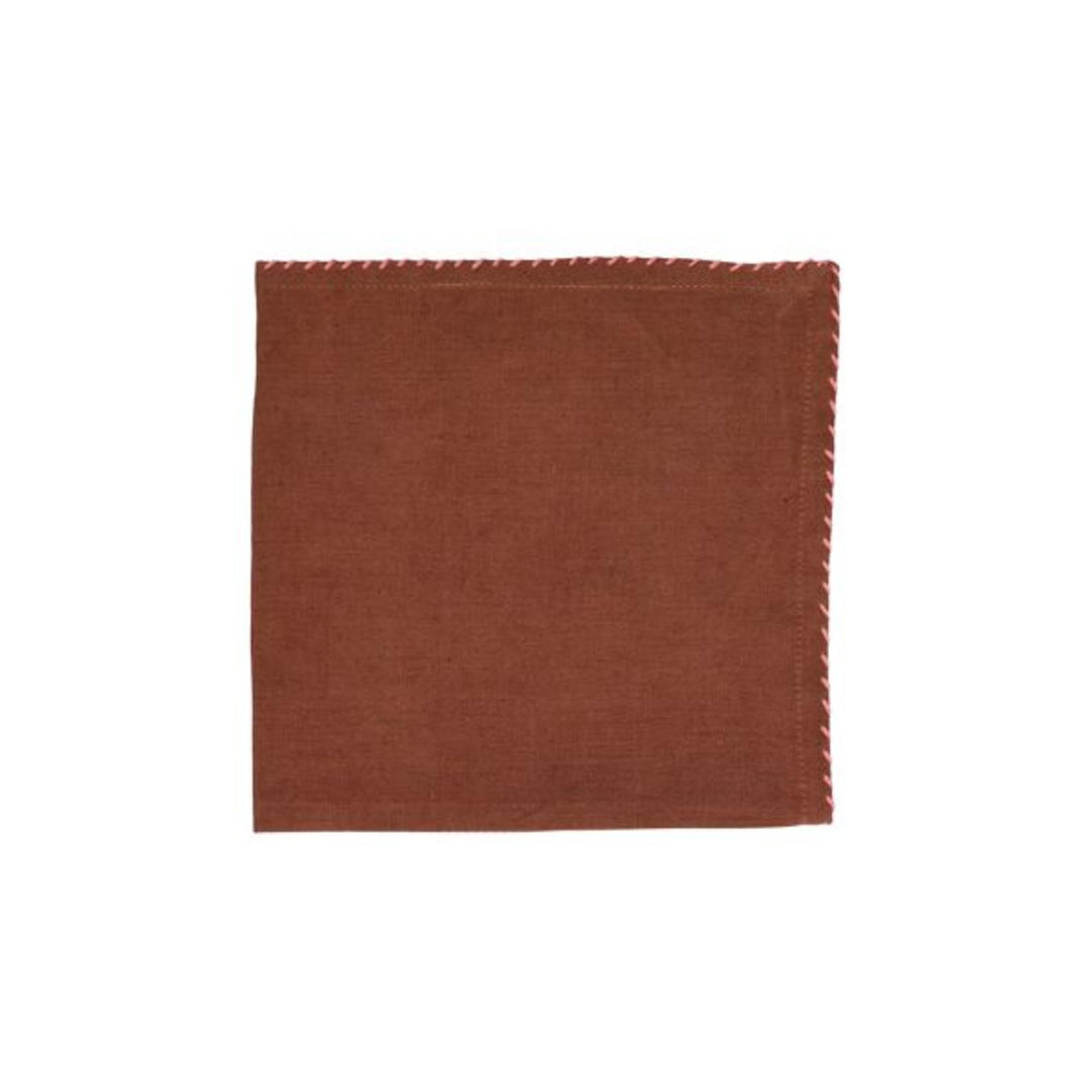 Serviette de table en lin OLIVE Rouille foncé