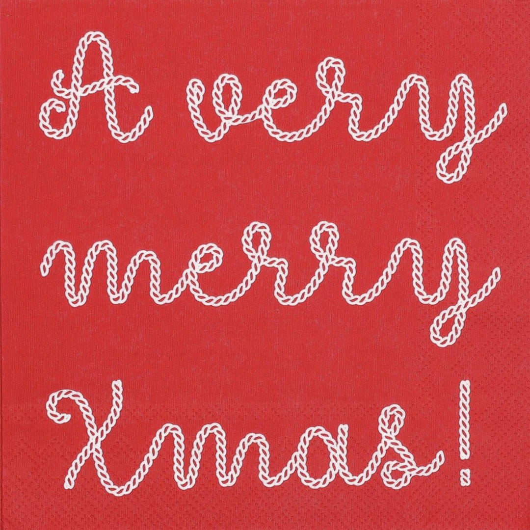 Serviette en Papier A VERY MERRY XMAS ROUGE