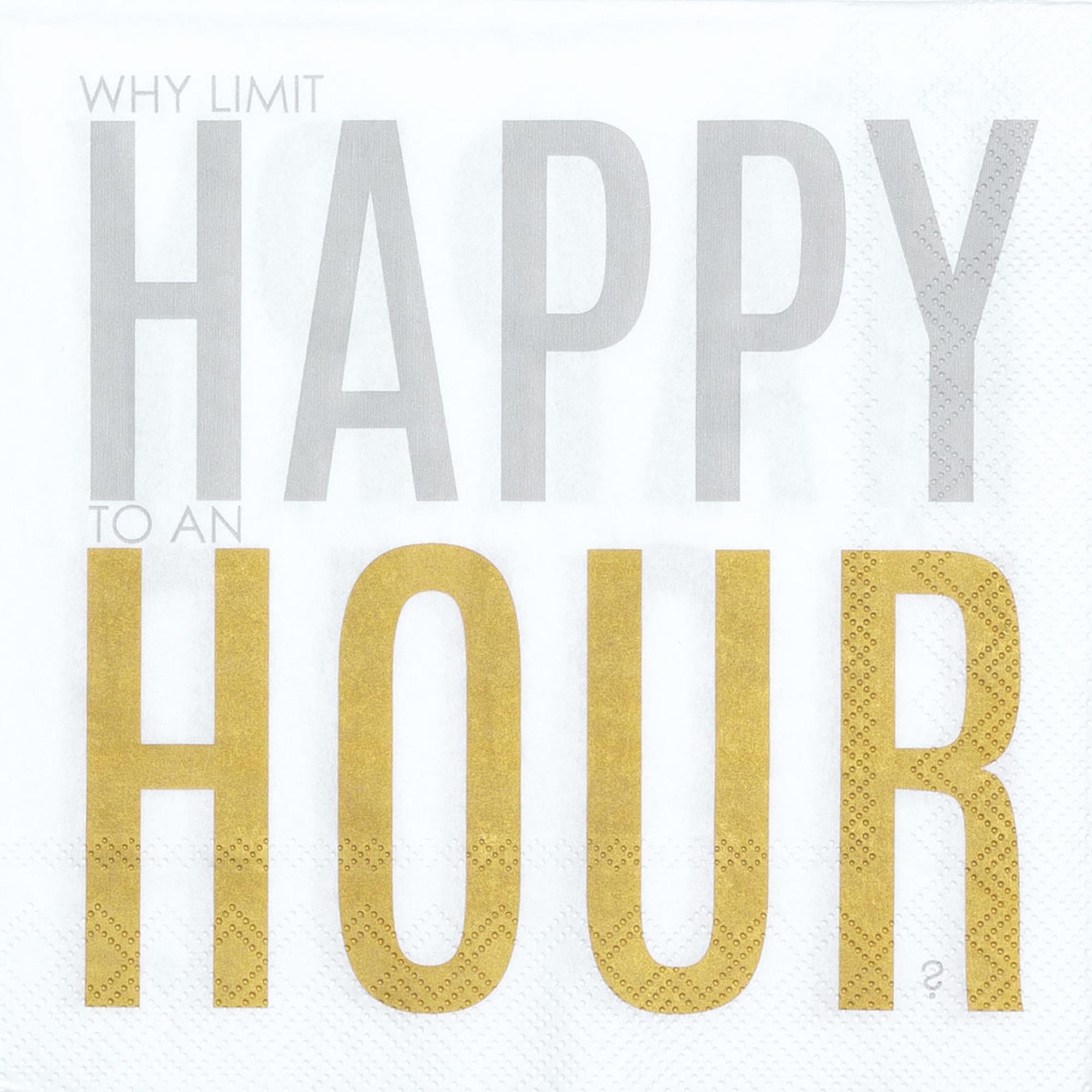 Serviette en Papier HAPPY HOUR BLANC