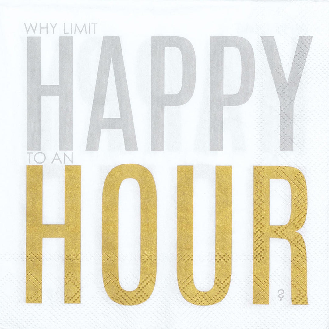 Serviette en Papier HAPPY HOUR BLANC