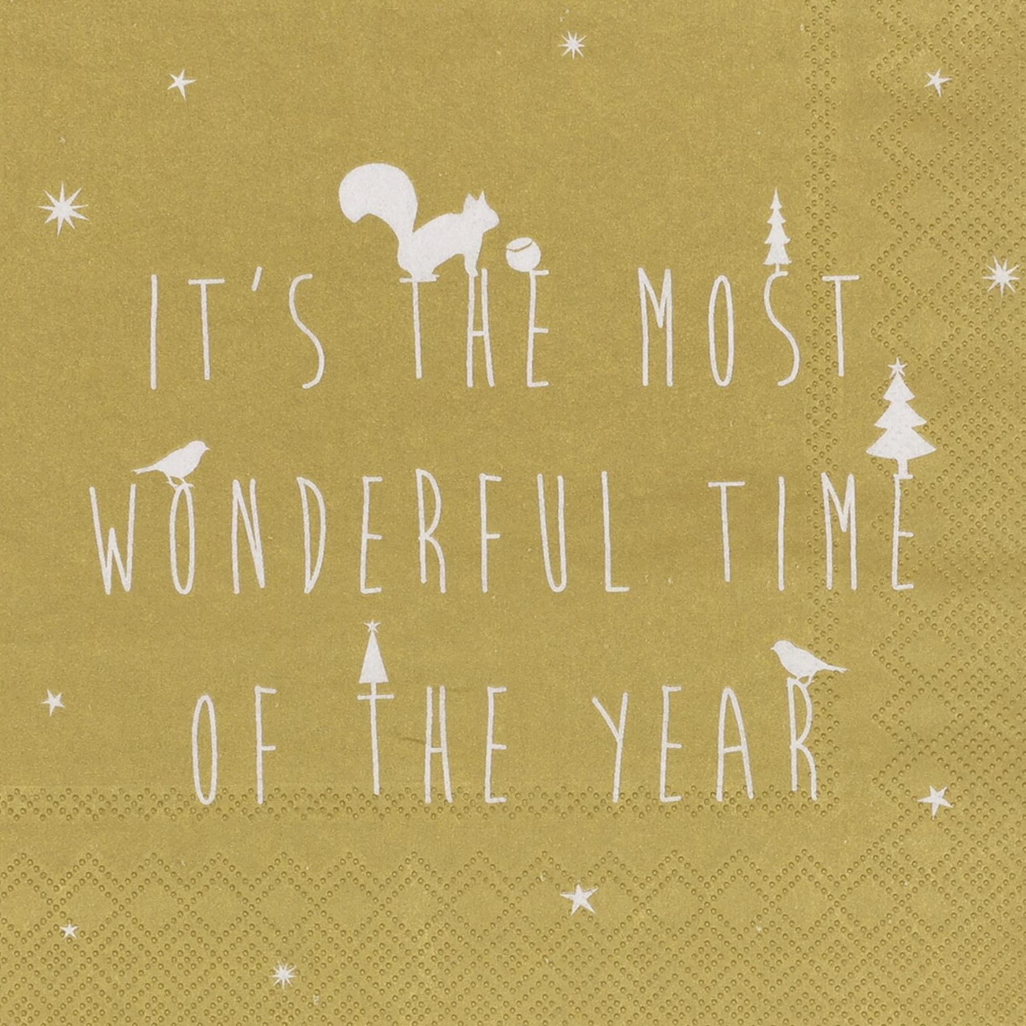 Serviette en Papier IT'S THE MOST WONDERFUL GOLD