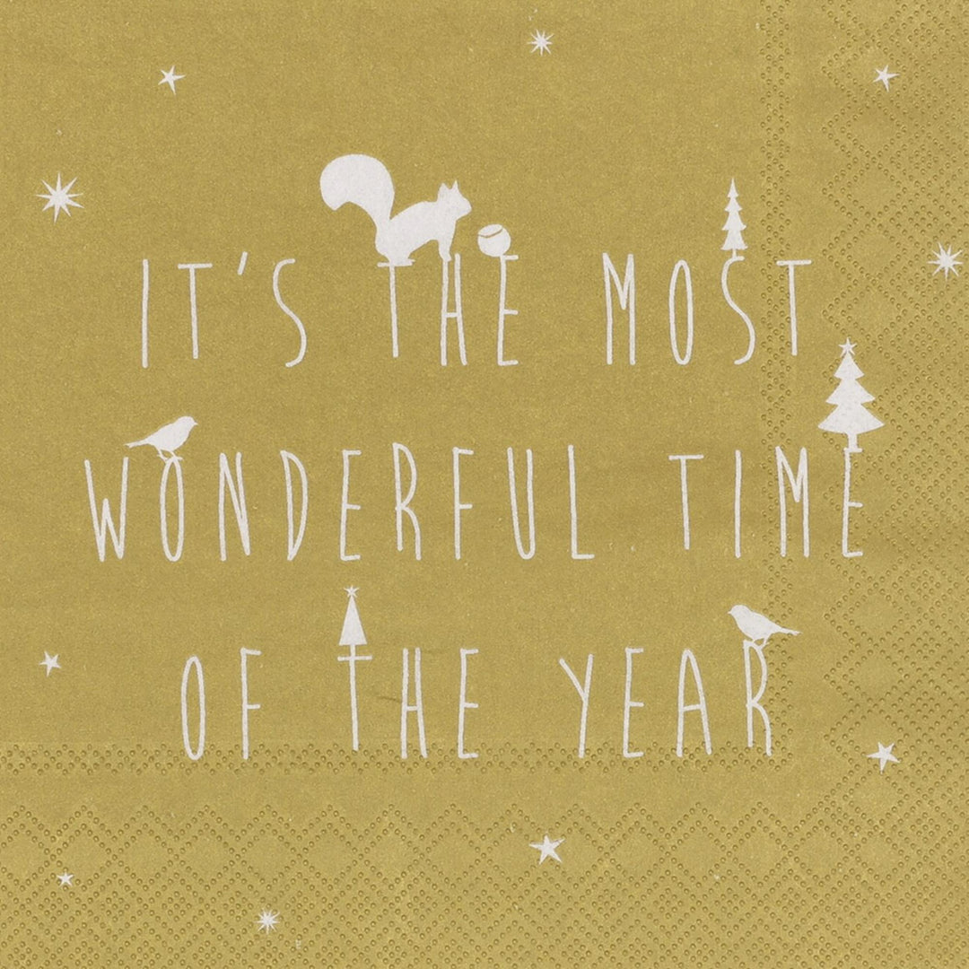 Serviette en Papier IT'S THE MOST WONDERFUL GOLD