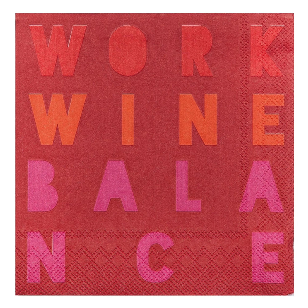 Serviette en Papier WORK, WINE, BALANCE ROSE